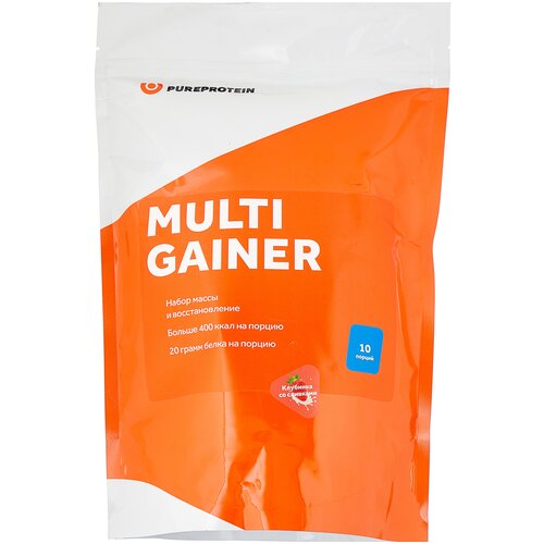 Гейнер Pure Protein Multi Gainer, 1000 г, клубника со сливками гейнер pureprotein pure protein multi gainer банан 1000 г