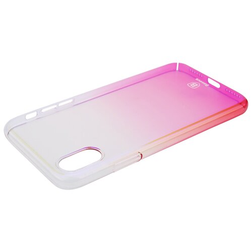 фото Чехол-накладка baseus glaze case для apple iphone x/xs transparent pink