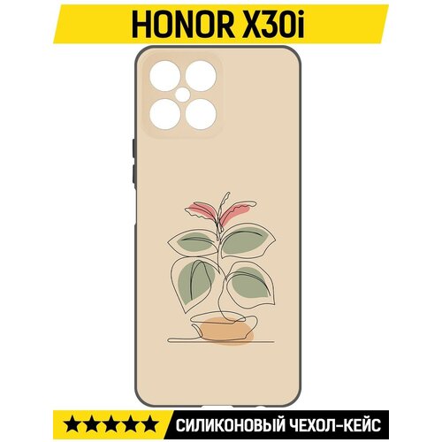 Чехол-накладка Krutoff Soft Case Цветок для Honor X30i черный чехол накладка krutoff soft case гречка для honor x30i черный