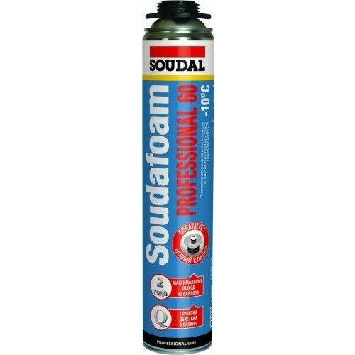 Пена монтажная SOUDAL SOUDAFOAM PROFESSIONAL 60 всесезонная (750 мл) 115002 пена монтажная профи soudal всесезонная 50л