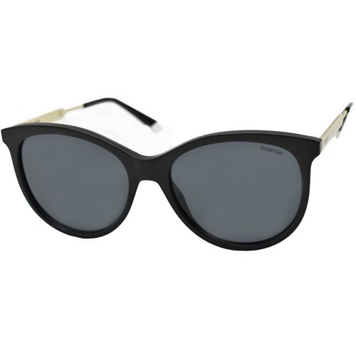 Солнцезащитные очки Polaroid, круглые, для женщин, черный