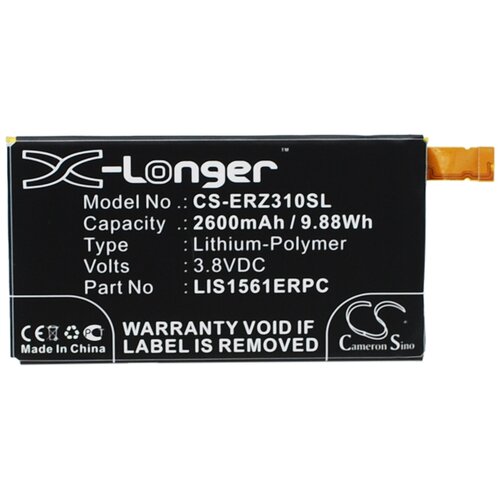 Аккумулятор Cameron Sino CS-ERZ310SL для Sony Xperia C4/Xperia Z3 Compact 2600 мАч черный new 2600mah lis1561erpc replacement battery for sony xperia z3 compact z3c z3mini d5803 d5833 c4 e5303 e5333 e5363 e5306