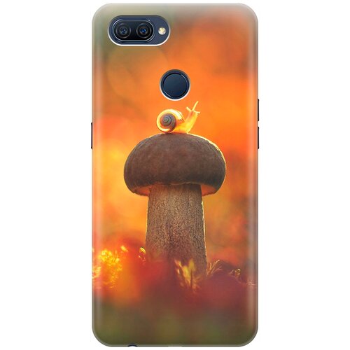 фото Силиконовый чехол на oppo a12 / a7 / a5s / оппо а12 / а7 / а5с с принтом "улитка и гриб" re:pa