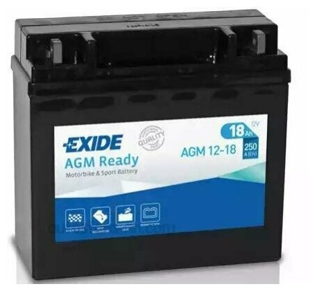 EXIDE AGM1218 EXIDE AGM12-18_аккумуляторная батарея! евро 18Ah 250A 180/75/165 moto AGM\