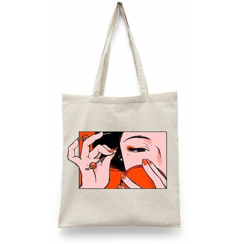 фото Сумка-шоппер унисекс каждому своё "глаза/аниме/портрет/япония" черная