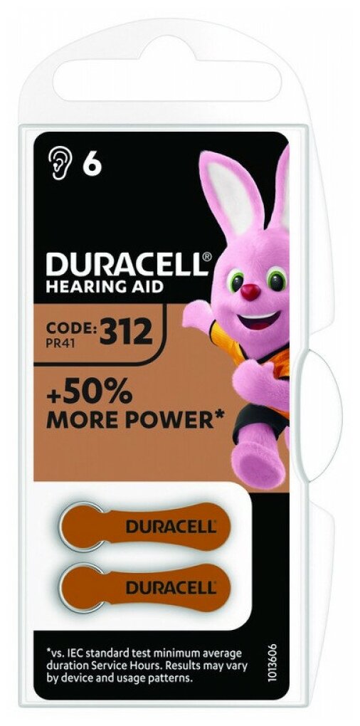 Батарейка Duracell ActiveAir 312/PR41, 6 шт.