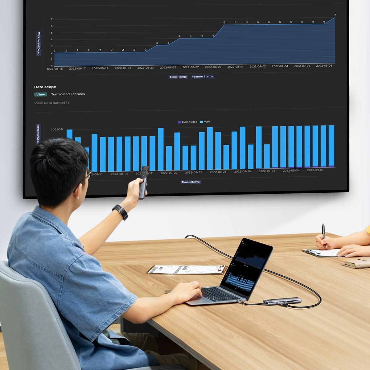 Baseus StarJoy 8-портовый адаптер-концентратор Type-C (Type-C к HDMI 4K @ 60Hz * 1 + USB 31 * 3 + PD * 1 + RJ45 * 1 + SD / TF * 1)