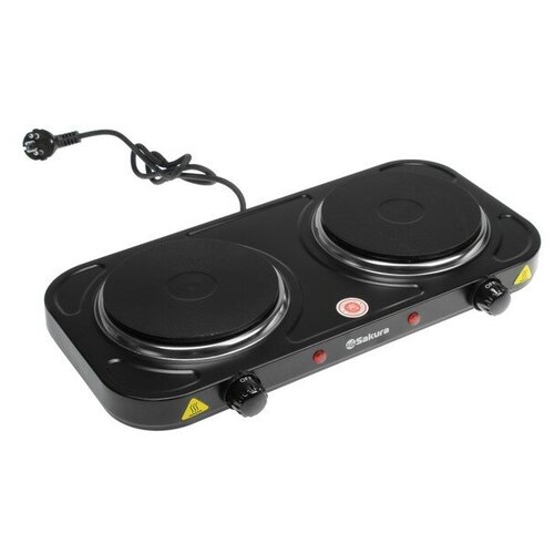 Плитка электрическая Sakura ПЭ-04В 2000 Вт 2 конфорки чёрная 655600₽