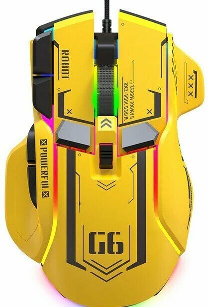 Профессиональная игровая мышь G6 проводная мышь с 10 клавишами 12800DPI RGB мышь для киберспорта Bumblebee