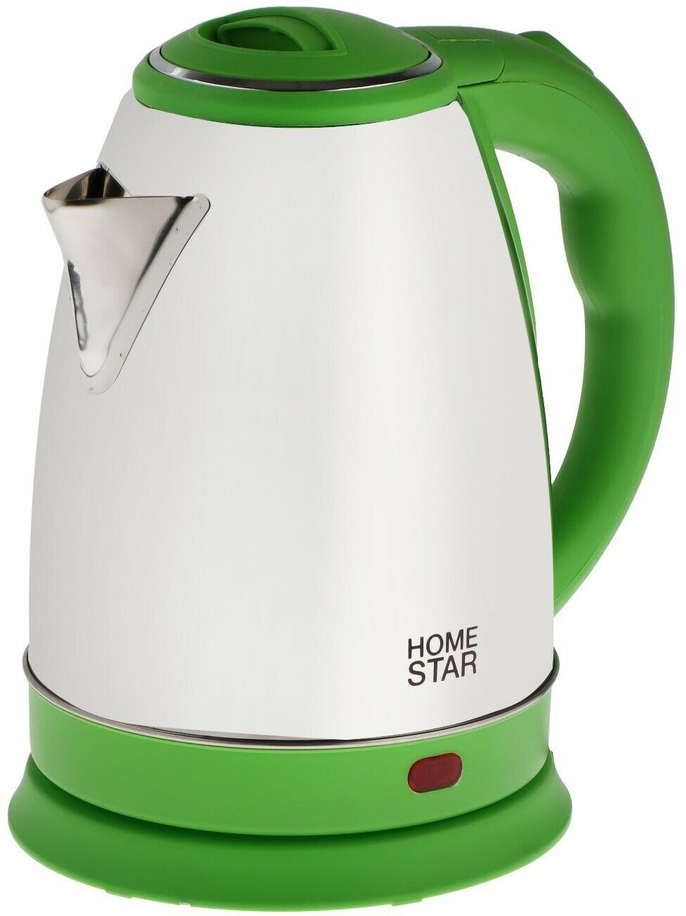 Чайник электрический Homestar HS-1028, металл, 1.8 л, 1500 Вт, серебристо-зелёный