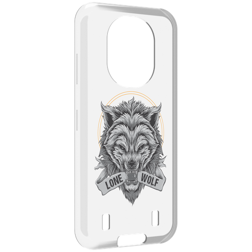 Чехол MyPads Одинокий-волк мужской для Oukitel WP16 задняя-панель-накладка-бампер