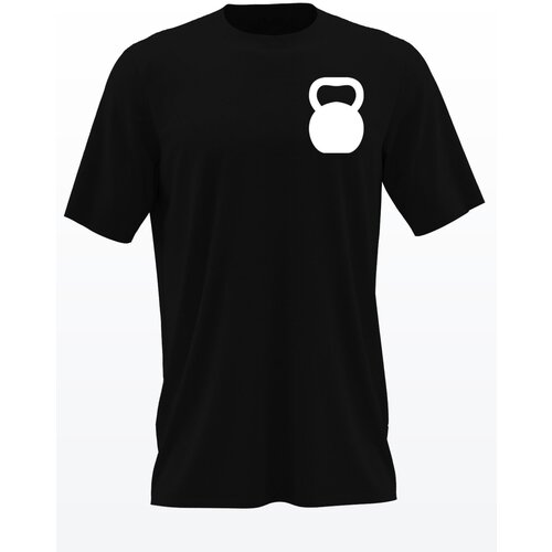 фото Футболка vilmoda гиря черная с переливающимся принтом 3xl вилвинил