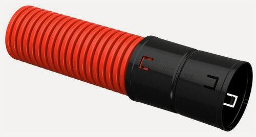 Изображение товара Труба гофрированная двустенная ПНД гибкая d90мм с муфтой красн. (уп.50м) IEK CTG12-090-K04-050-R