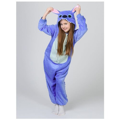 Кигуруми Стич Rumiland, размер 110-115, синий, голубой пижама кигуруми стич взрослый m