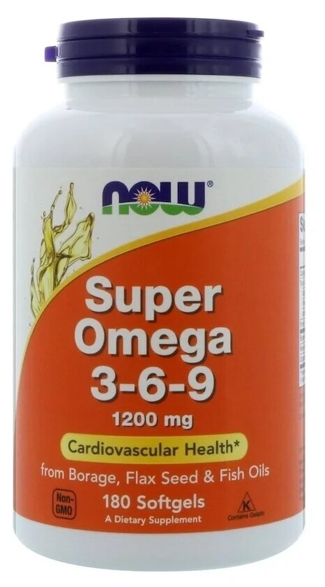 Now foods Super Omega 3-6-9 1200 мг 180 капсул