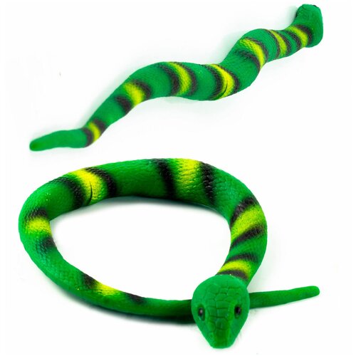 фото Игрушка резиновая фигурка тянучка змея 60 см. антистресс / / зеленая denco store