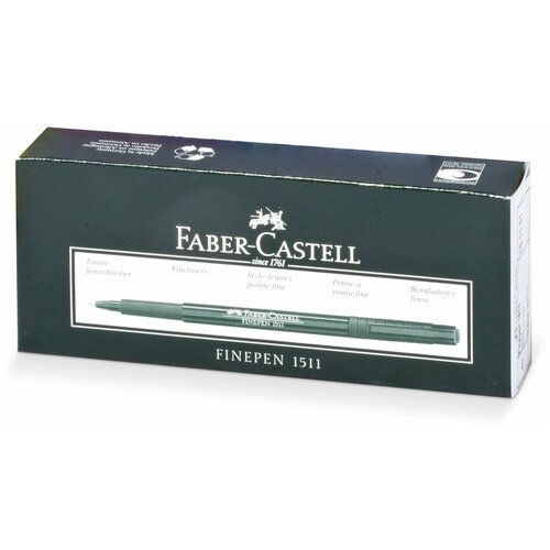 фото Faber-castell набор капиллярных ручек finepen 1511 0.4 мм 10 шт, чернрый цвет чернил