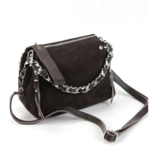 фото Женская кожаная сумка 1630-в кофе (96413) fuzi house