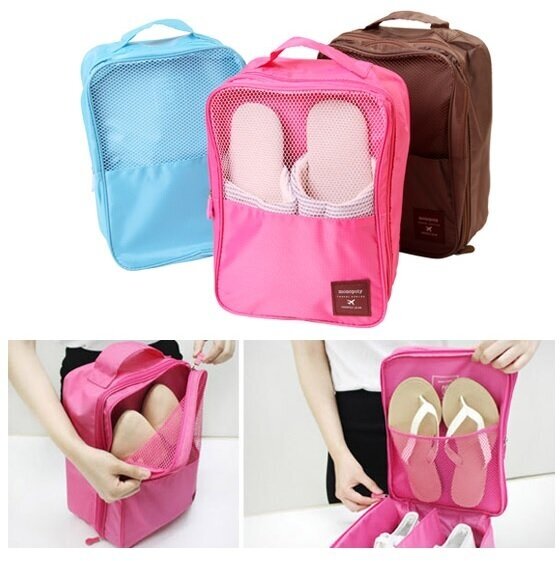 Многофункциональная сумка для хранения обуви, путешествий розовый - фотография № 7