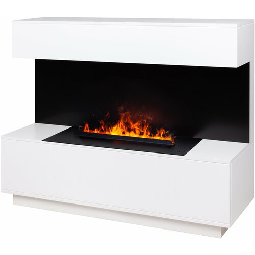 Электрокамин RealFlame Modern WT c 3D Cassette 630 черная панель, увлажнение воздуха