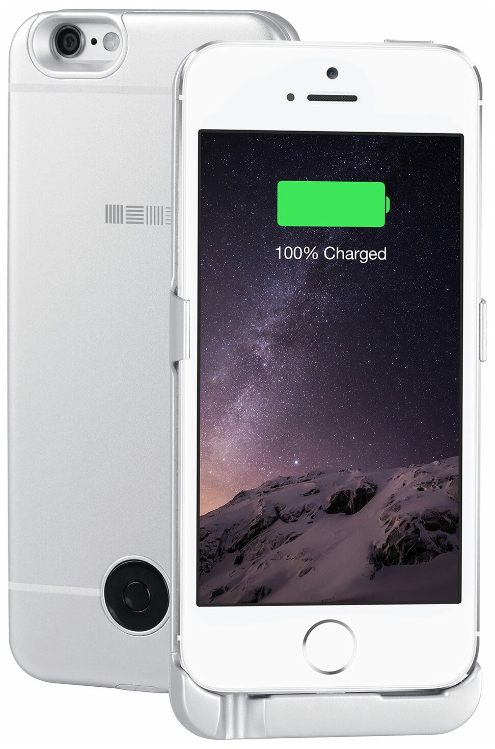 Чехол-аккумулятор INTERSTEP 2200мАч Li-Pol для iPhone5/SE Silver