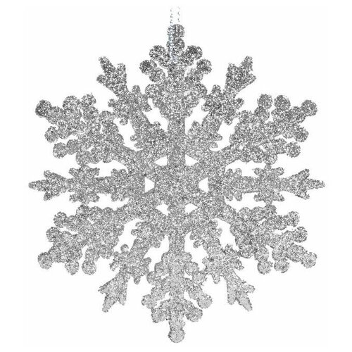 фото Набор снежинок нежные искорки, пластик, серебряный, 10 см (4 шт.), koopman international caa723810