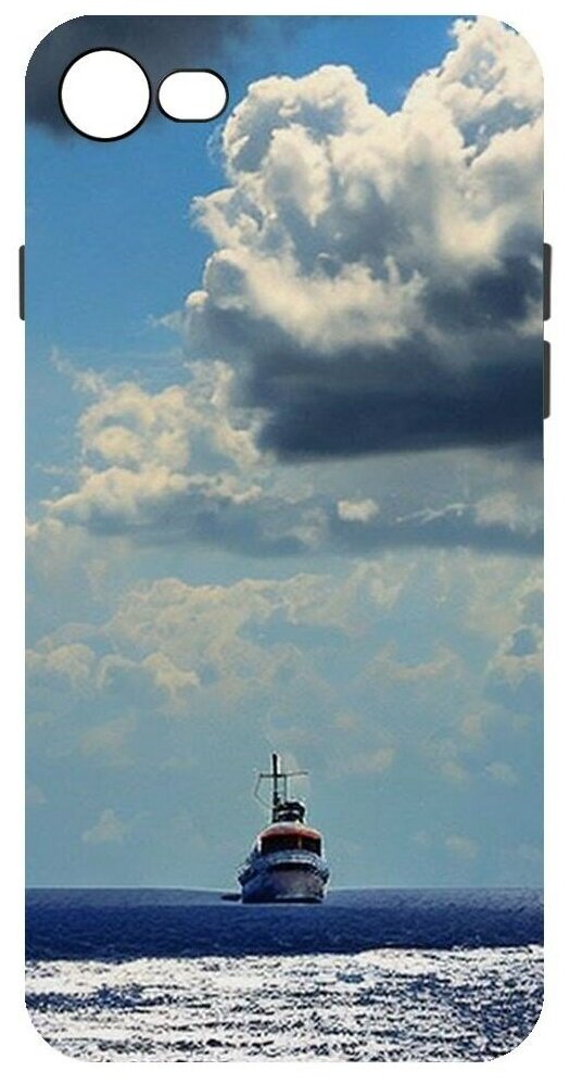 Чехол-накладка Krutoff Soft Case Море для iPhone 7/8 черный
