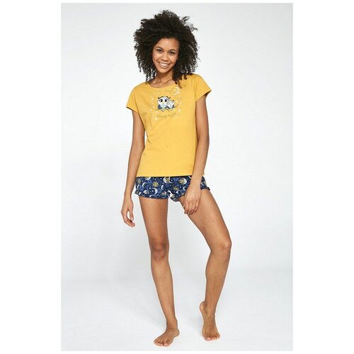 Пижама Cornette, размер M, желтый, золотой пижама cornette шорты трикотажная размер s голубой