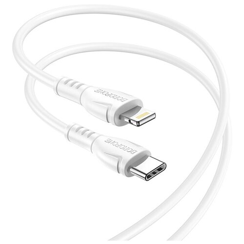 Дата-кабель USB 2.4A PD Apple 8-pin Type-C Borofone BX51 ПВХ 1м White
