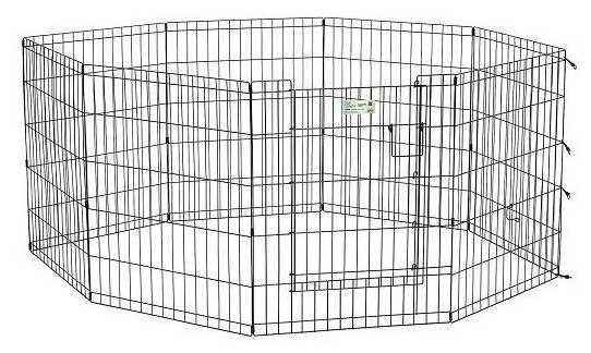 Вольер MidWest Life Stages для собак, 8 панелей 61х107h см, с дверью-MAXLock черный + подарок пеленка - фотография № 4
