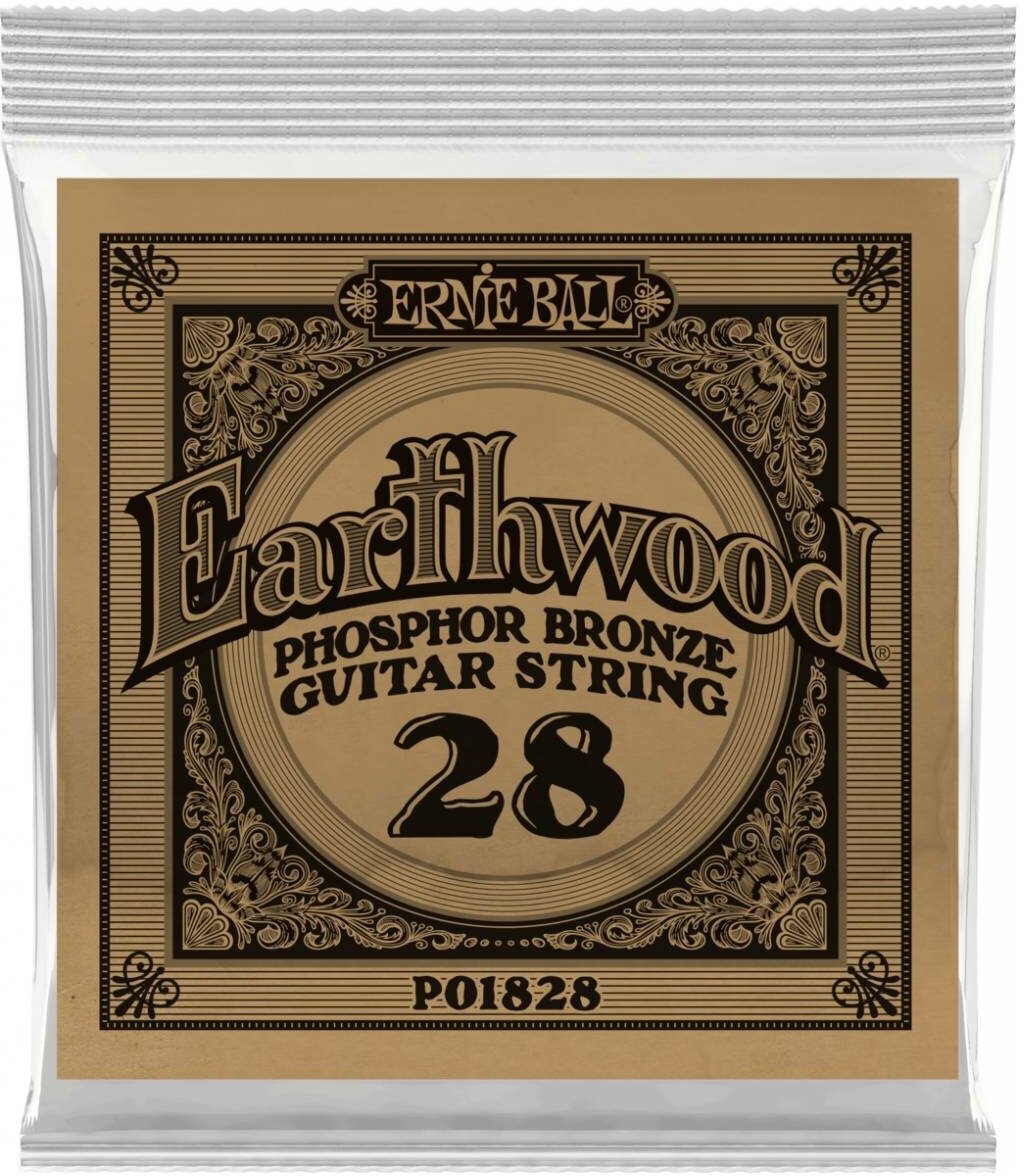 ERNIE BALL 1828 Earthwood Phosphor Bronze .028 - Струна одиночная для акустической гитары
