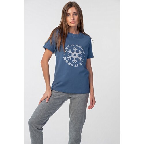 Футболка FLY, хлопок, размер 44, синий