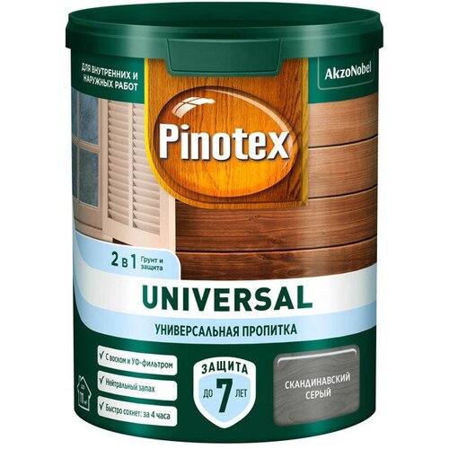 Средство деревозащитное PINOTEX Universal 0,9л скандинавский серый, арт.5620706