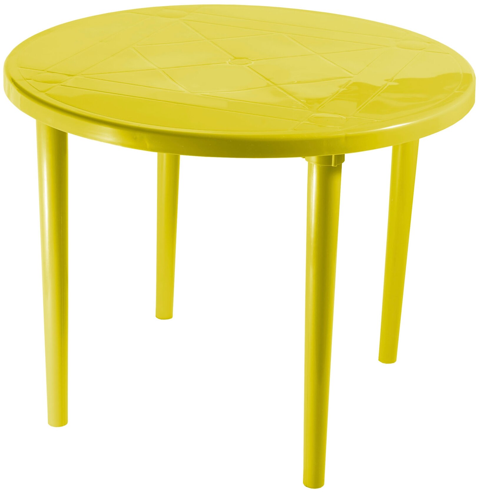 Стол круглый пластиковый 130-0022, диаметр 900мм, цвет желтый