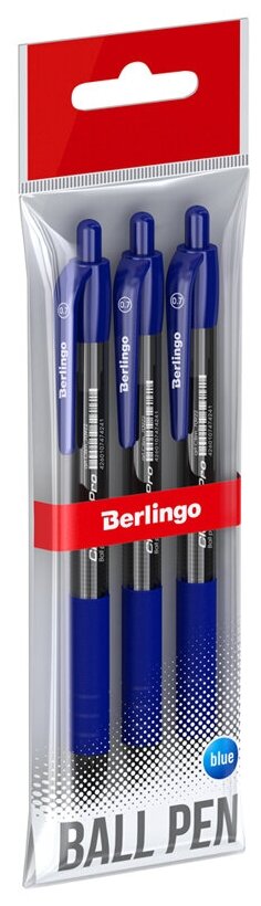 Набор ручек Berlingo Classic Pro шариковые синие 3шт - фото №1