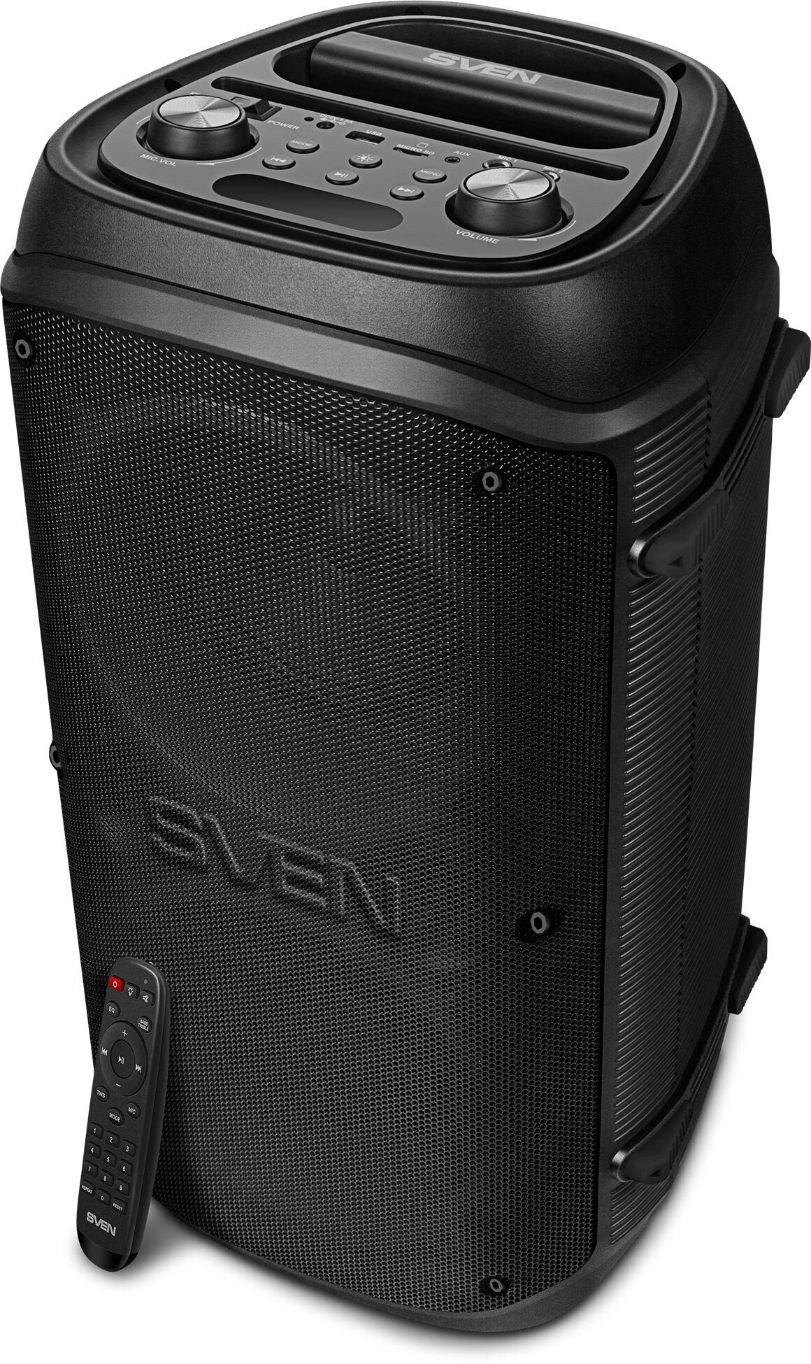 Портативная акустика 2.0 Sven SV-021511 черная (100 Вт, TWS, BT, FM, USB, microSD, LED-дисплей, 4400мА*ч) - фото №11