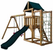 Игровая площадка Babygarden Play 10 темно-зеленая размер 340 x 375 x 245 см, вместимость 5-8 детей, натуральное дерево