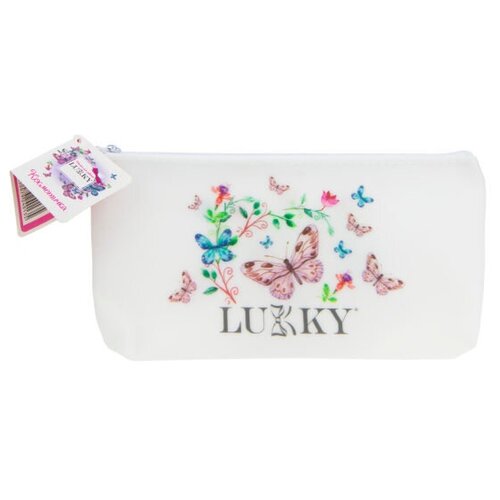 Косметичка Lucky, 10х10х20 см, белый косметичка прозрачная lukky c голографическим эффектом 1