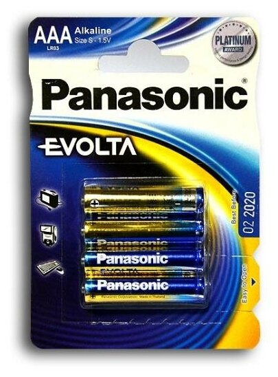 Батарейки Panasonic Evolta AAA Bli Alkaline, 4 шт. (LR03EGE/4BP) - фото №5