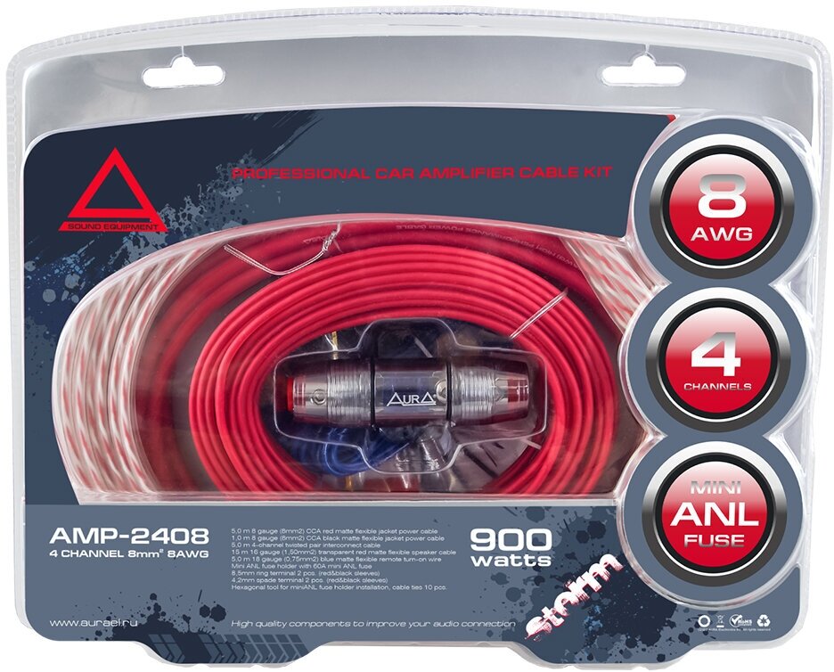 Комплект проводов для автоакустики AURA - фото №5