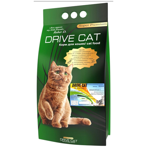 Сухой корм для кошек DRIVE CAT с курицей и индейкой, 1кг витамины антиоксиданты минералы mirrolla l карнитин капсулы 450 мг