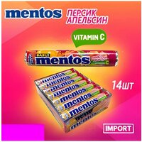 MENTOS PEACH ORANGE (Персик+Апельсин) 29г 14шт