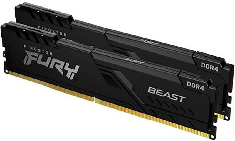 Модуль памяти Kingston Fury Beast Black DDR4 DIMM 3733Mhz PC29800 CL19 - 32Gb Kit (2x16Gb) KF437C19BB1K2/32