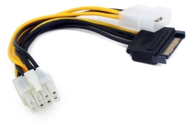 Разветвитель питания Cablexpert CC-PSU-82, Molex+SATA-PCI-Express 8pin, для подключения в/к PCI-Е (8pin) к б/п ATX Gembird - фото №3