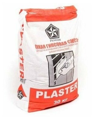 Изображение Русеан Пластер штукатурка гипсовая (30кг) / русеан Plaster сухая гипсовая смесь (30кг)