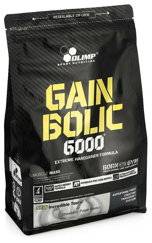 Гейнер Olimp Sport Nutrition Gain Bolic 6000, клубника, 6800 г