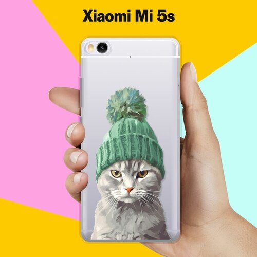 Силиконовый чехол на Xiaomi Mi 5s Серый Кот / для Сяоми Ми 5 с