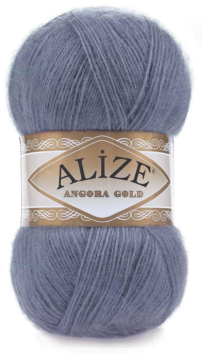 Пряжа Alize Angora Gold (Ангора Голд) - 1 моток 203 джинс меланж 20% шерсть, 80% акрил 550м/100г