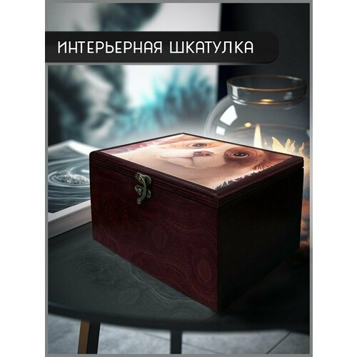Шкатулка интерьерная для украшений вишневая 22x17x12 см Эстетика -75