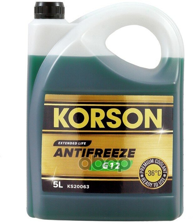 Антифриз Korson G12 (-36) Зеленый 5Л. Korson арт. KS20063